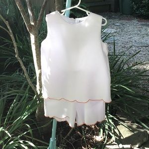 Crisp Classic White Romper Shorts Set by Gabby